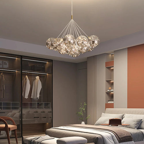 lustre en verre design créatif éclairage intérieur élégant led - vue 5 sur 12