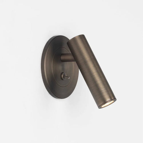 Applique murale led interrupteur projecteur bronze chambre - vue 2 sur 8