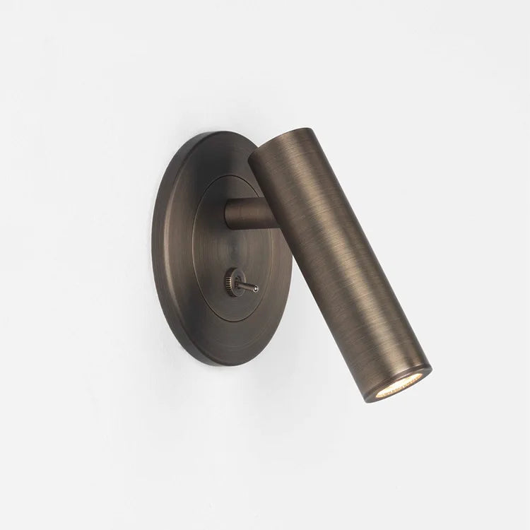Applique murale led interrupteur projecteur bronze chambre - vue 2 sur 8
