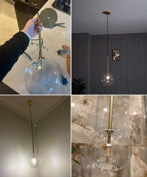 Suspension nordique moderne en verre clair - vue 11 sur 18