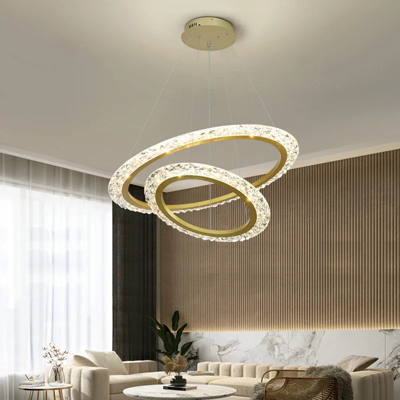 plafonnier led suspendu design moderne et luxueux - vue 5 sur 7