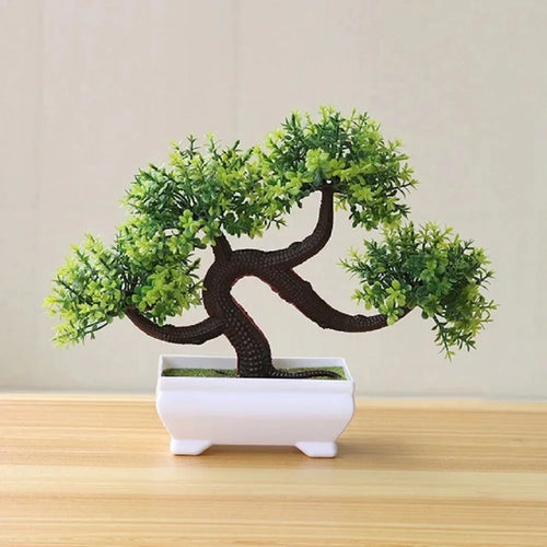 bonsaï plantes artificielles vertes décoration fête mariage et bureau - vue 3 sur 14