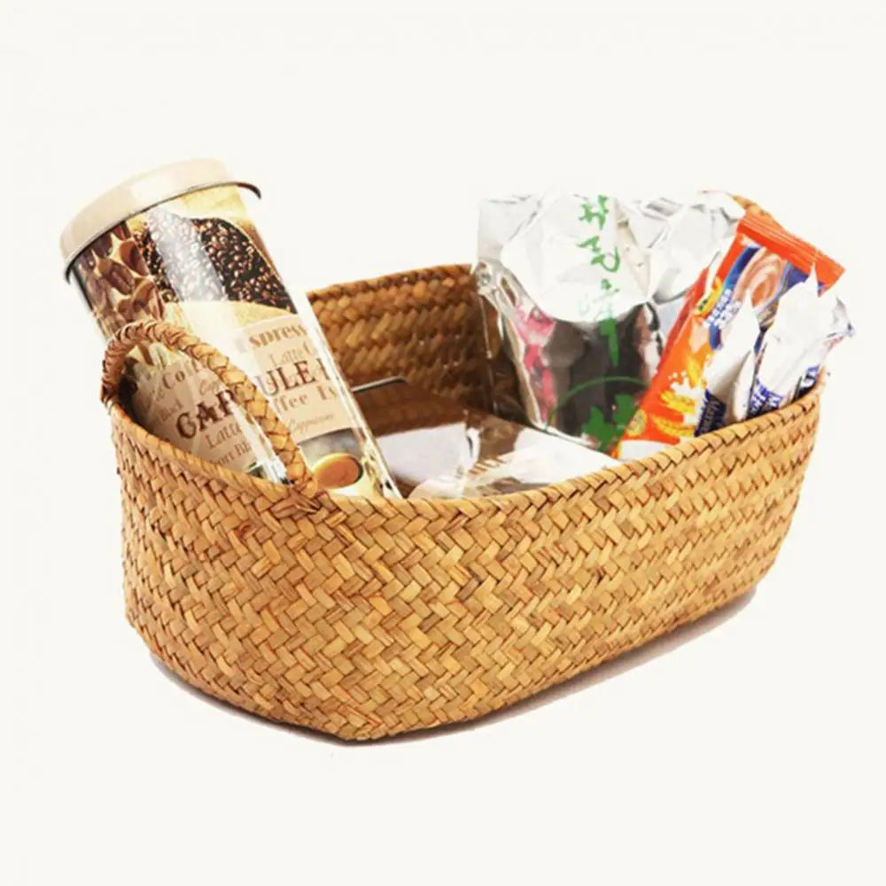 paniers de rangement en rotin et paille tressée pour plantes et objets divers - vue 4 sur 11