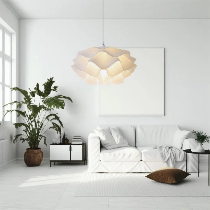 lustre moderne acrylique suspendu en forme de fleur led décoratif - vue 4 sur 8