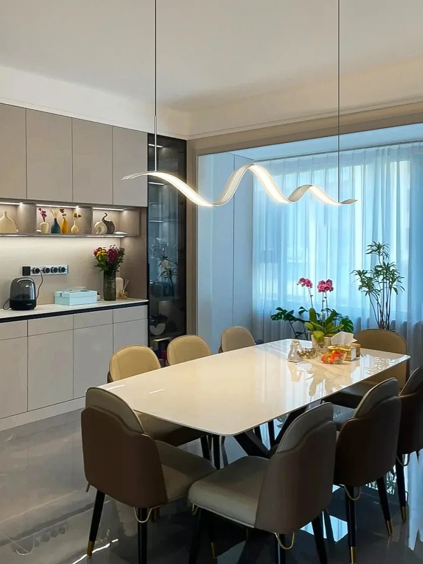 lustre moderne linéaire pour décoration de table élégante - vue 2 sur 14