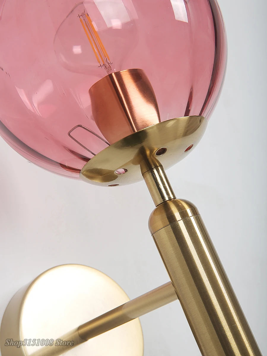 Applique nordique chambre moderne à côté de boule de verre applique murale LED luminaire applique éclairage salle de bain miroir escalier lumière Luminaria - vue 3 sur 14