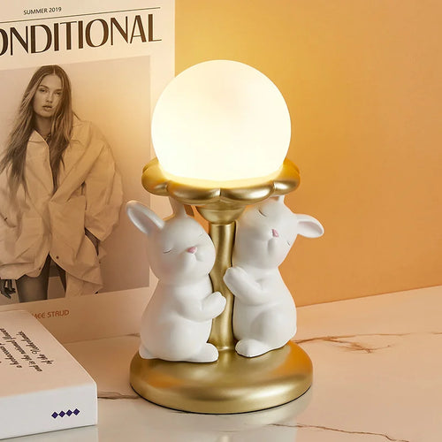 lampe de bureau kawaii lapin mignon décorative pour filles et mariages - vue 2 sur 6