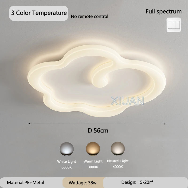 lustre scandinave nuage blanc avec télécommande optionnelle led - vue 13 sur 16
