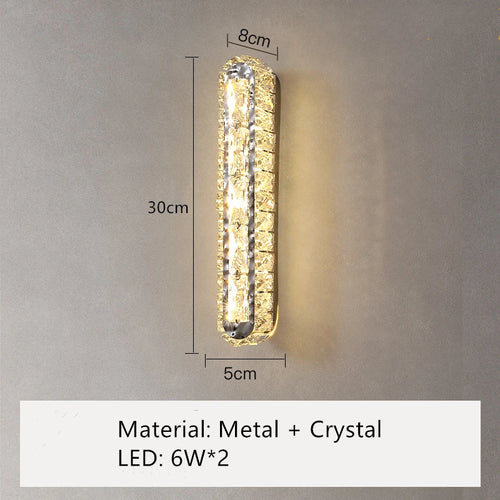 applique murale led ovale en cristal pour décoration intérieure - vue 14 sur 14