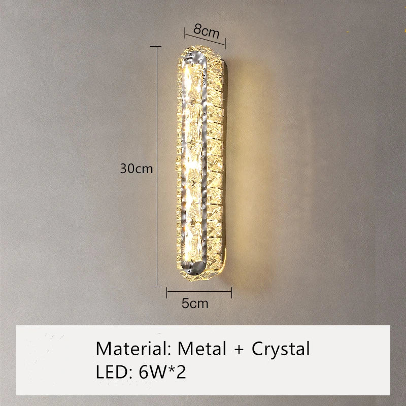 applique murale led ovale en cristal pour décoration intérieure - vue 13 sur 14