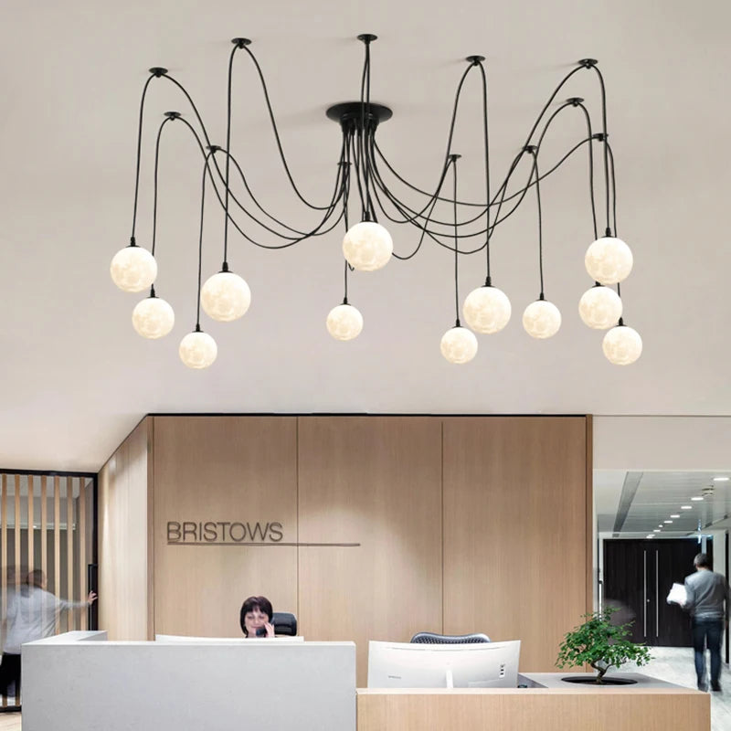 lustre multi lumières suspendues style nordique pour commerces - vue 3 sur 16
