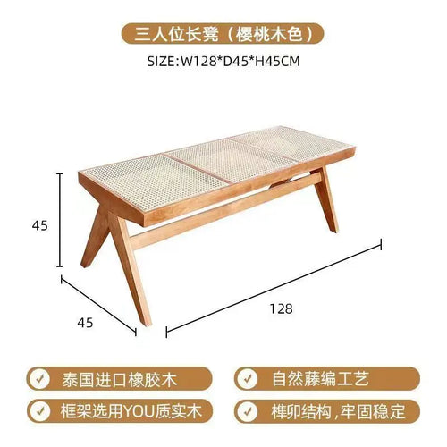 banc en rotin tressé style japonais ancien pour petit espace - vue 16 sur 18