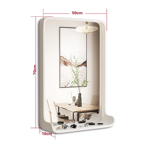 miroir en bois massif avec éclairage led et fixation murale - vue 27 sur 29