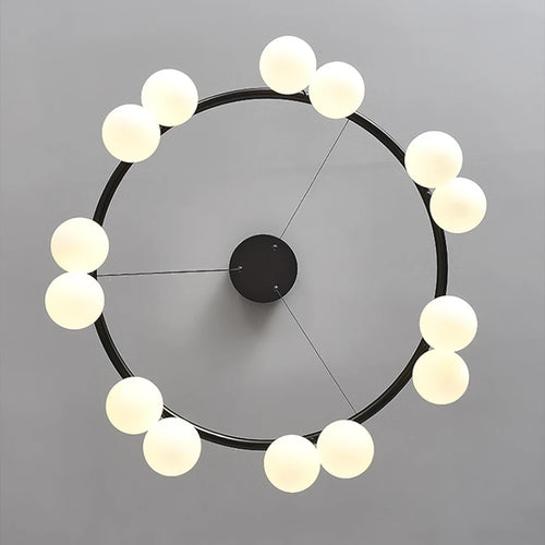 lustre led moderne en verre pour décoration intérieure - vue 6 sur 9