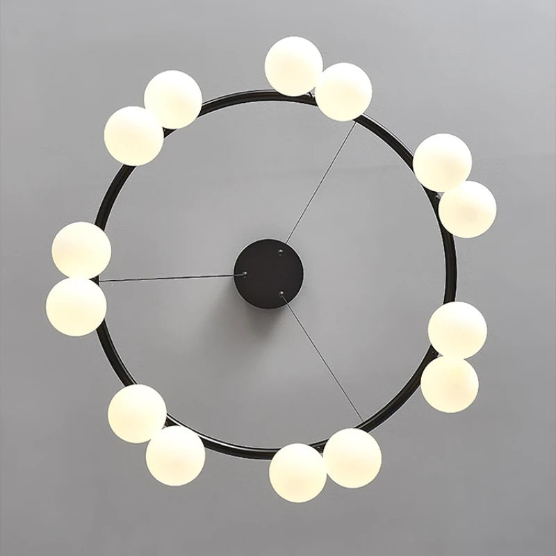lustre led moderne en verre pour décoration intérieure - vue 5 sur 9