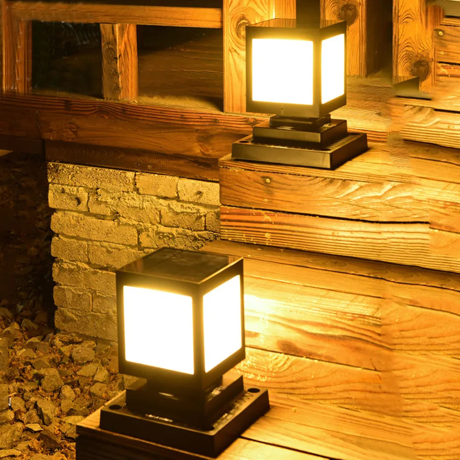 lanterne solaire colonne décorative pour jardin et extérieur - vue 5 sur 20