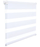 Store enrouleur double couche occultant style zebra moderne