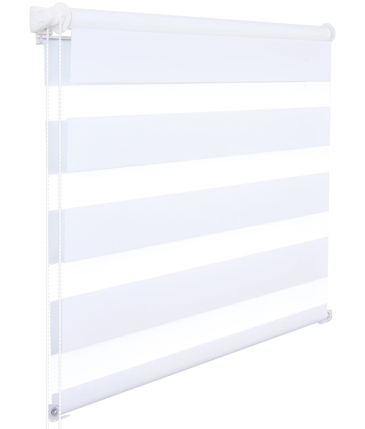 Store enrouleur double couche occultant style zebra moderne