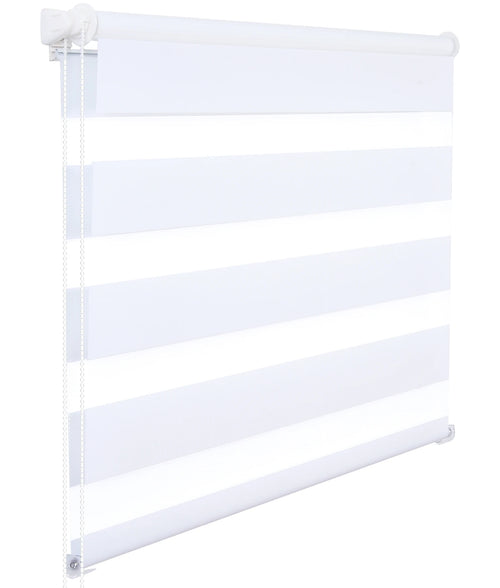 Store enrouleur double couche occultant style zebra moderne