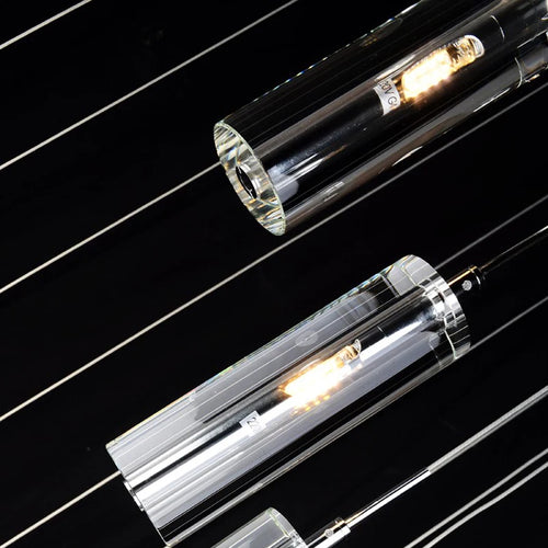 suspension moderne en cristal avec éclairage LED spiralé - vue 6 sur 10