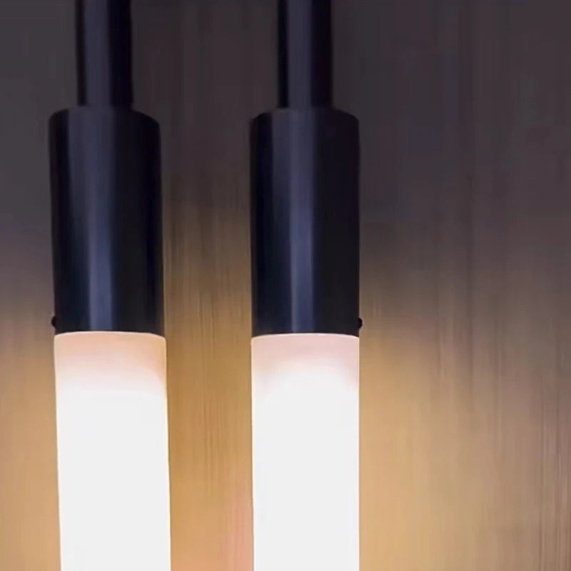 lustre art déco en métal noir et blanc avec fil réglable - vue 5 sur 6