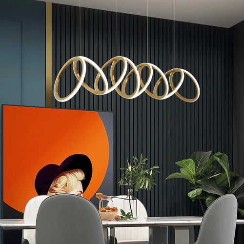 Anneau de luxe moderne suspension LED lumières pour salle à manger cuisine éclairage Lustre décor Lustre barre intérieure suspendus luminaires - vue 3 sur 9