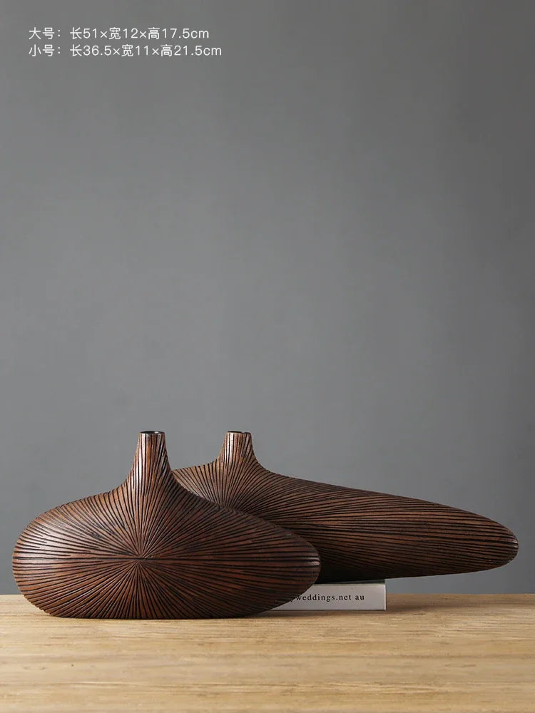 vase en résine moderne pour fleurs séchées décoration artisanale - vue 5 sur 9