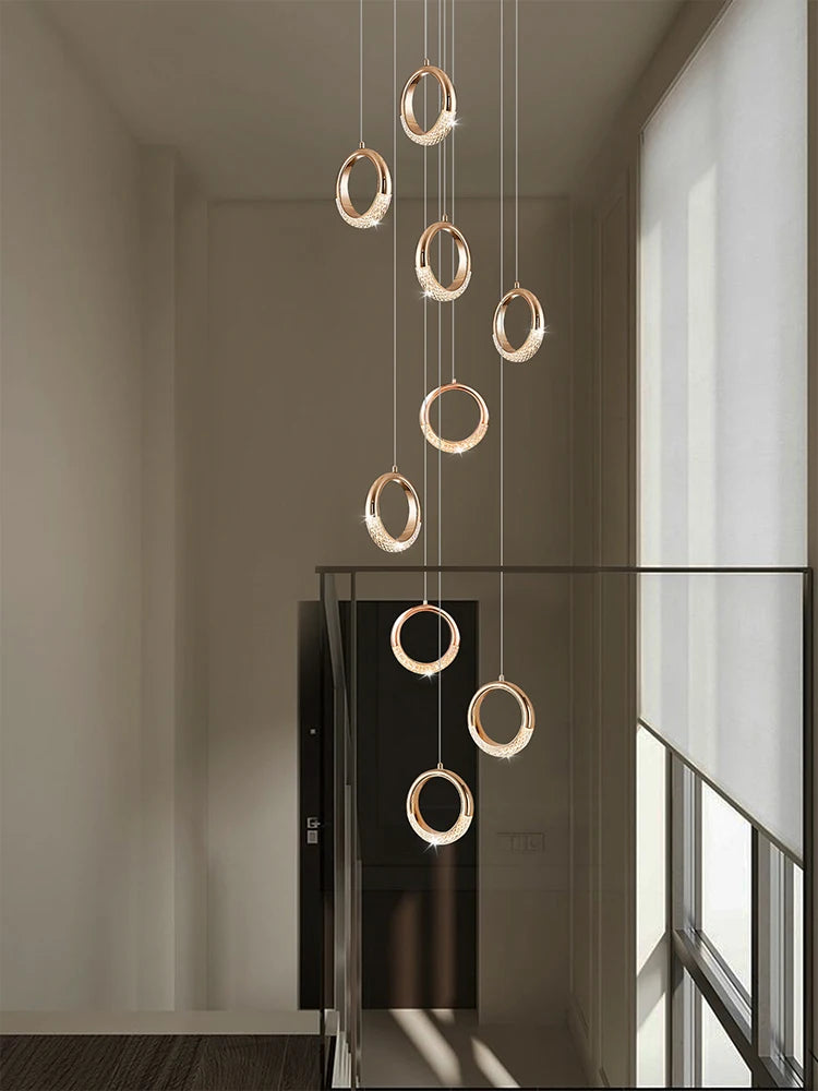 lustre à led design moderne pour éclairage suspendu élégant - vue 4 sur 14