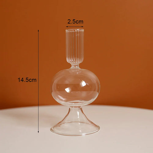 bougeoir vintage en verre pour mariage et dîners romantiques - vue 24 sur 27