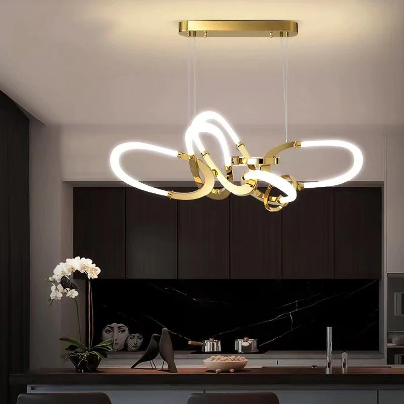 lustre en acier inoxydable galvanisé design irrégulier - vue 6 sur 12