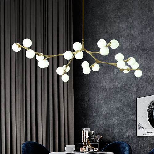 2024 Modern LED Chandelier Branches Style Glass Balls Ceiling Lamp Living Room Dining Room For Bedroom - vue 5 sur 12