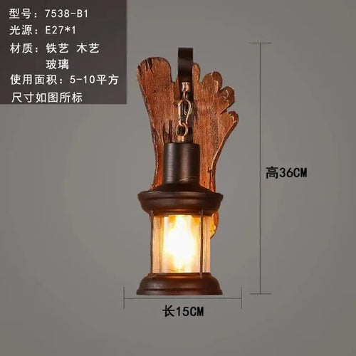 appliques murales led en bois style industriel pour décoration - vue 10 sur 21