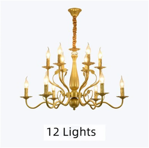 lustre rétro en fer forgé style campagnard américain classique - vue 10 sur 12