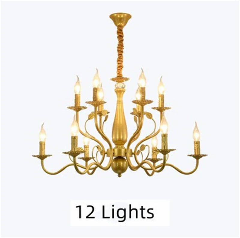 lustre rétro en fer forgé style campagnard américain classique - vue 10 sur 12