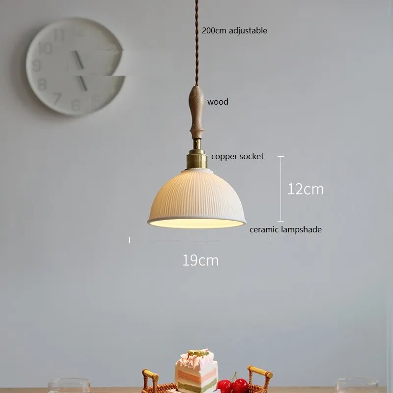 Suspension design led papillon céramique et bois - vue 26 sur 30