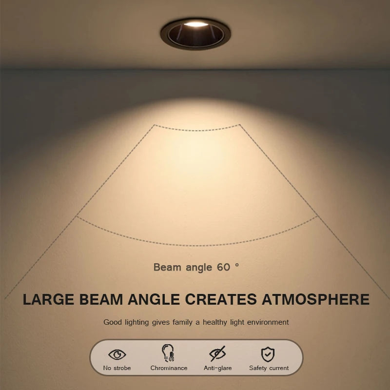 spot led encastré anti-éblouissement pour plafonniers - vue 10 sur 10