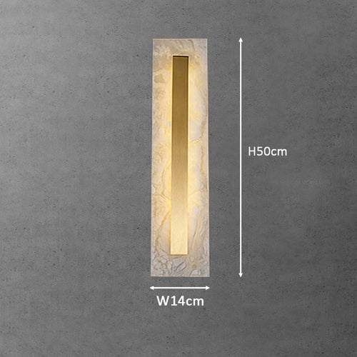 applique murale minimaliste en marbre ovale carré tout en cuivre - vue 9 sur 8