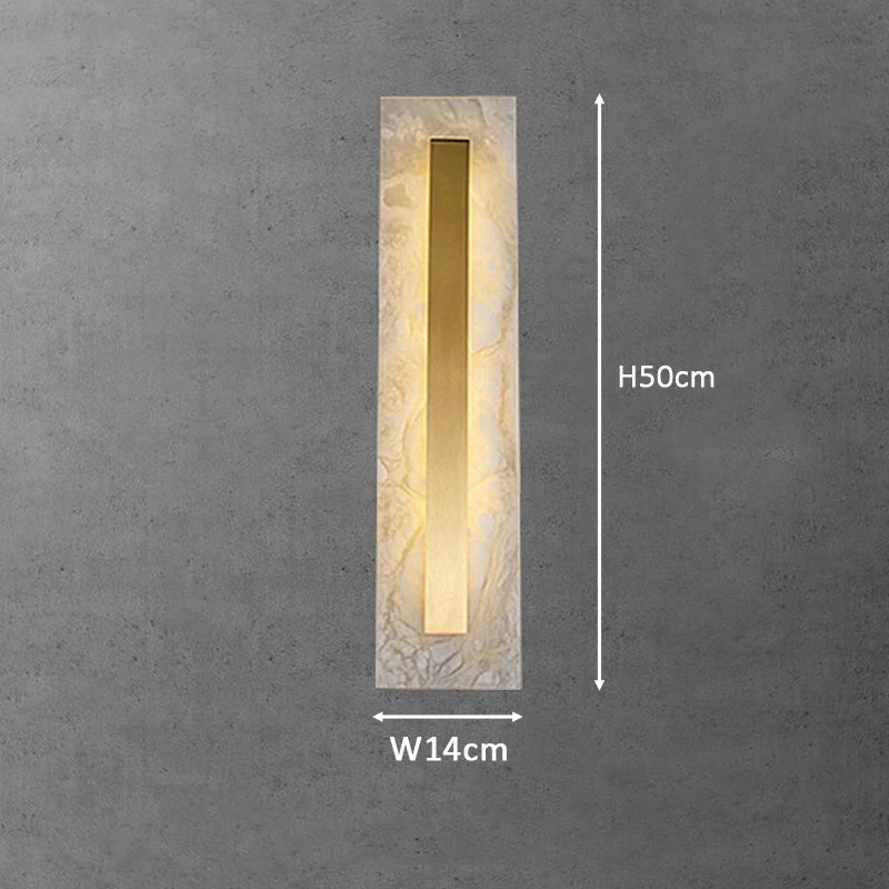 applique murale minimaliste en marbre ovale carré tout en cuivre - vue 8 sur 8
