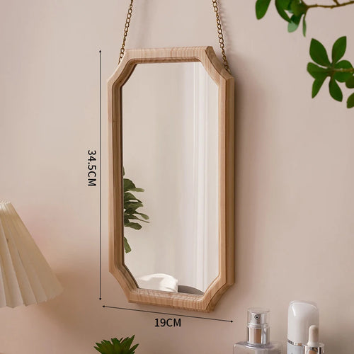miroir vintage en bois massif pour maquillage étanche et antirouille - vue 13 sur 15