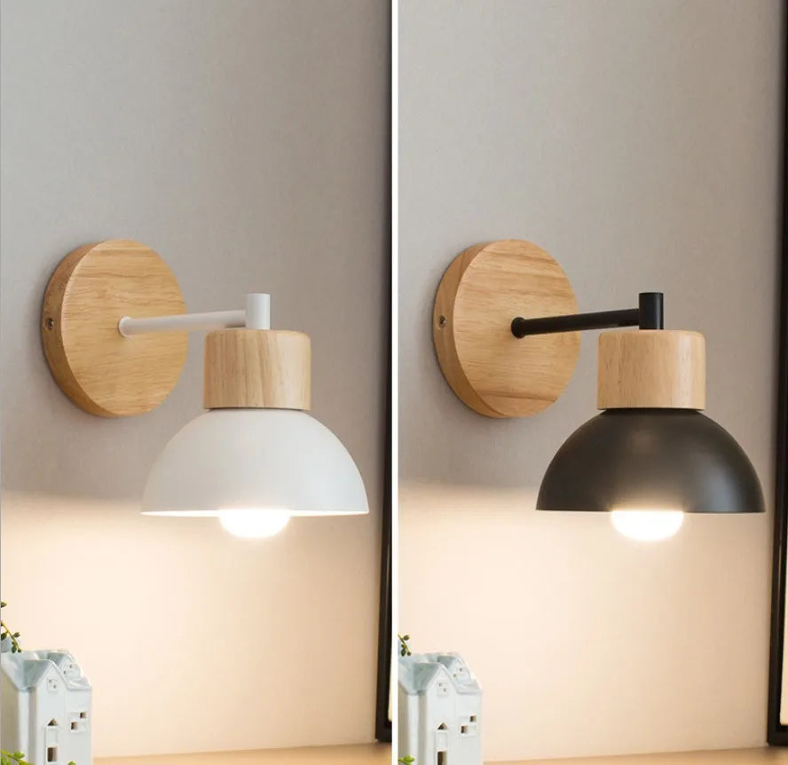applique murale nordique en bois avec interrupteur décoratif oiseau - vue 4 sur 16