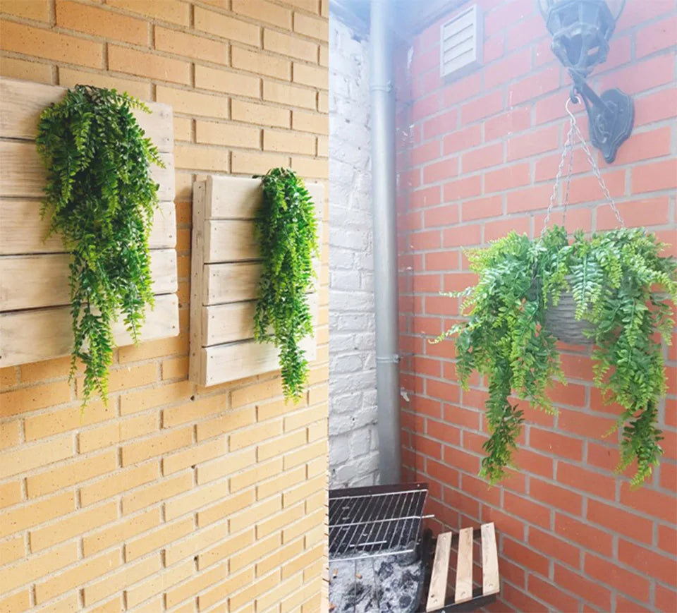 plantes artificielles en rotin à suspendre pour décoration intérieure et extérieure - vue 5 sur 29