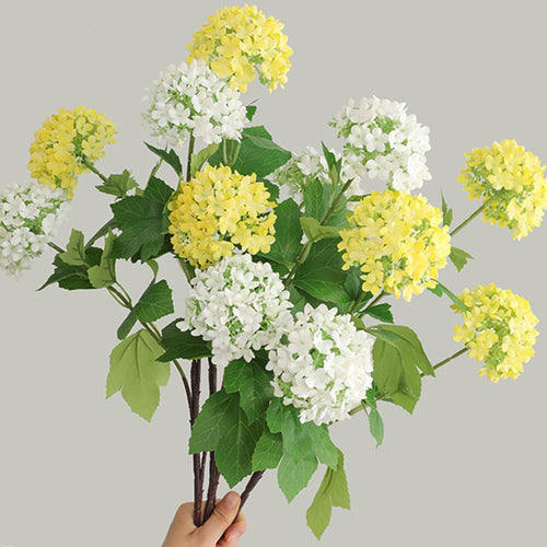 bouquet d'hortensias artificiels en soie pour décoration de mariage - vue 3 sur 13