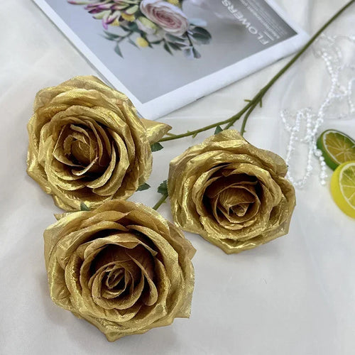 branches de roses artificielles en soie pour décoration élégante - vue 38 sur 40