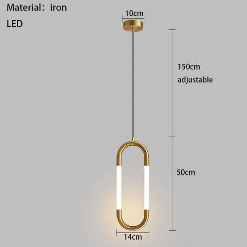 suspension LED ellipse design moderne réglable en hauteur - vue 12 sur 12
