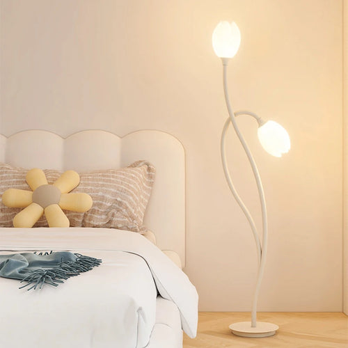 lampe de sol à led double tête en forme de fleur - vue 7 sur 8