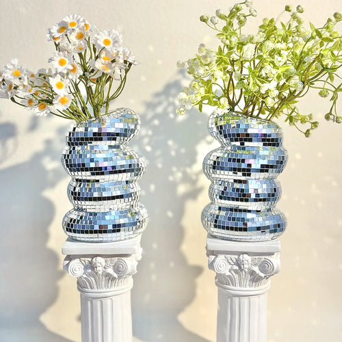 vase en spirale boule disco décoration moderne pour fleurs - vue 6 sur 7