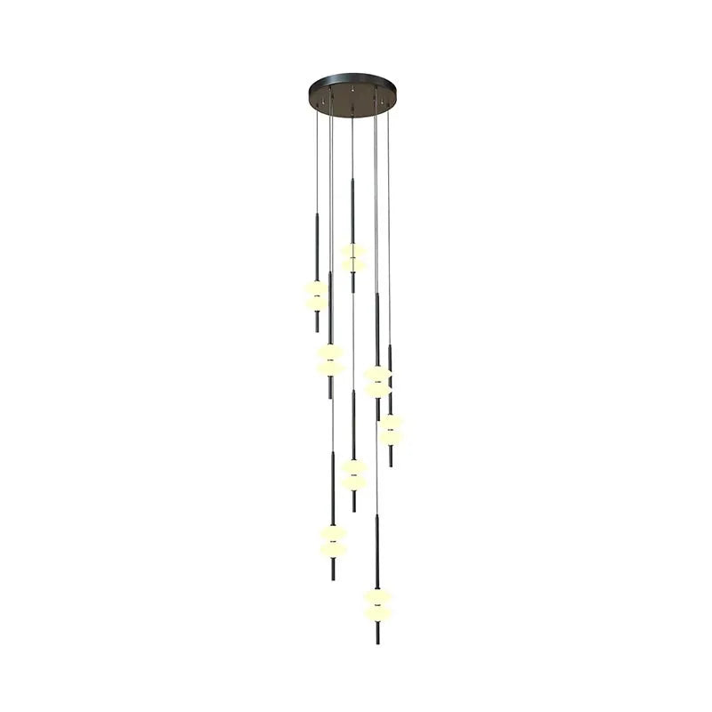 Nordic Staircase Long Chandelier Villa Duplex Chandelier Modern Light Luxury Conical Acrylic Design, 2023 New Pendant Light - vue 6 sur 12