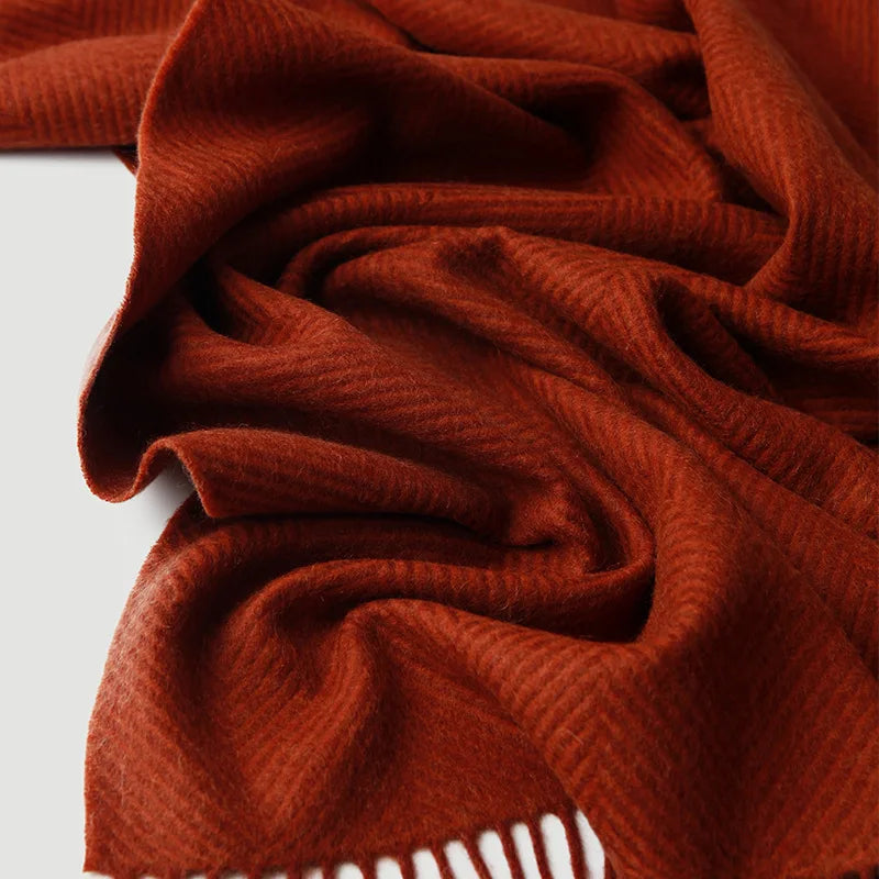 plaid laine douce rayures twill pompons voyage maison - vue 4 sur 7