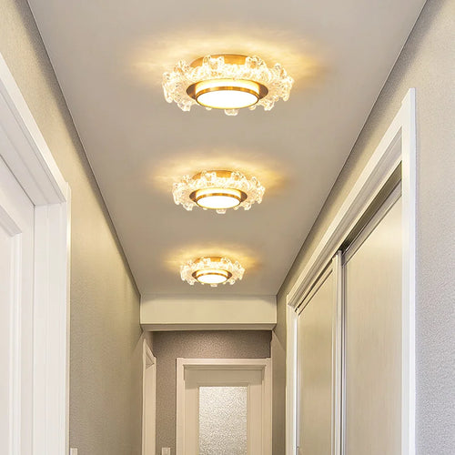 lustre moderne led en verre cristal pour décoration maison - vue 3 sur 10