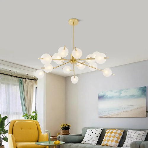 lustre à bulles en verre style minimaliste moderne - vue 3 sur 12